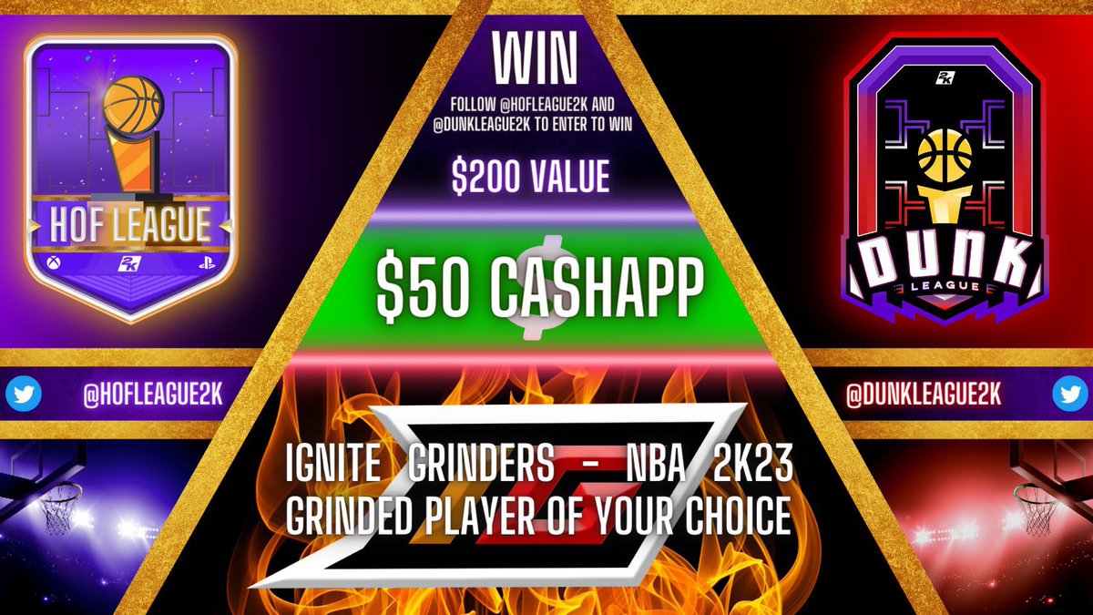 🚨 Huge Giveaway Announcement!

▶️ Follow @DUNKLeague2k and <a href="/HOFLeague2K/">HOF League</a> then like ❤️and retweet ♻️ for a chance to win $50 and a free build from <a href="/IgniteGrinders/">IGNITE GRINDERS🔥</a> ! 

Winner will be announced Monday!