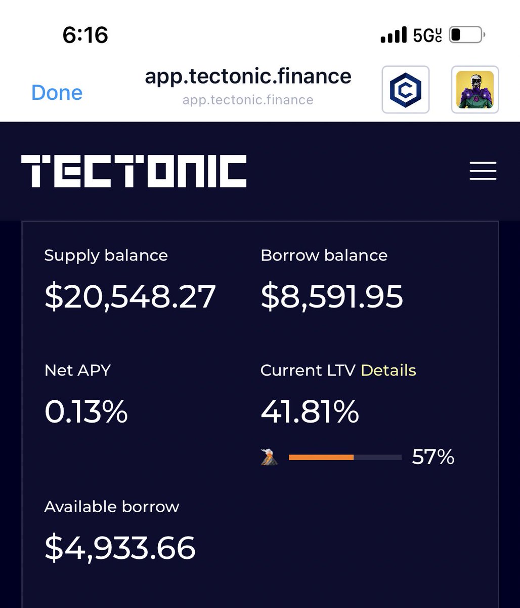 omgwtfbryan's tweet photo. Earn tonic, it’s cheaper than buying it🤑if you have any coins just sitting in your wallet and not utilizing 🚩🚩peep @TectonicFi 👀 $TONIC #supplycrypto #borrowcrypto #BetheBank https://t.co/BV61wD33Gm