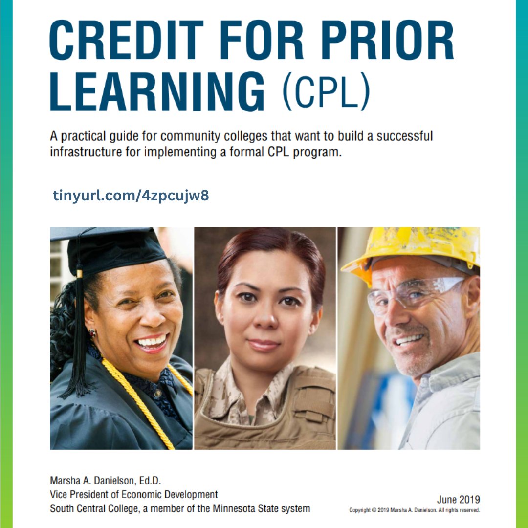 Looking to implement Prior Learning Recognition practices at your institution? Here's a guide by South Central College, a member of the Minnesota State system from June 2019: tinyurl.com/4zpcujw8

#PLAR #CPL
