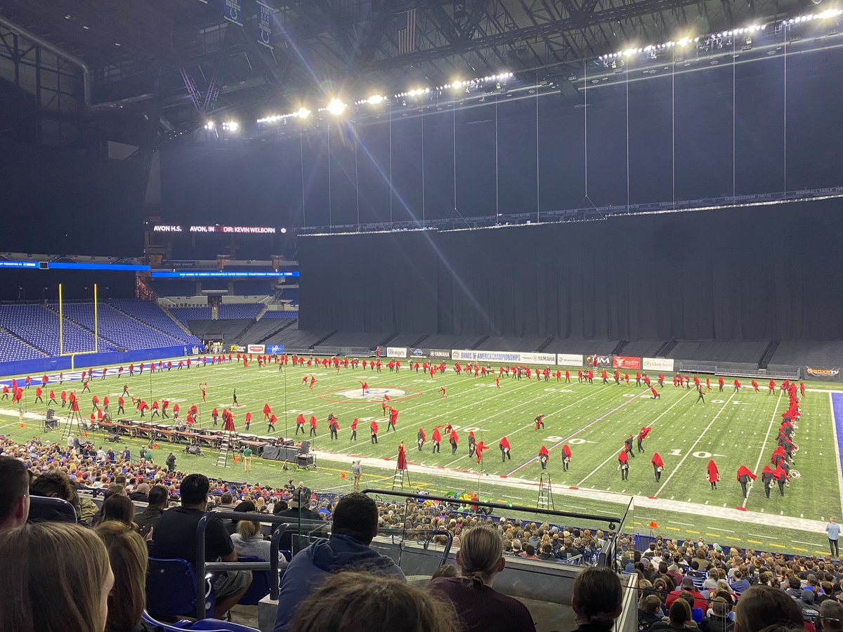 AvonSupt's tweet photo. Wow - the Marching Black &amp; Gold with an incredible performance tonight at BOA Super Regionals.  Not sitting in Avon section and I love hearing comments from people in the crowd how much they love Avon! https://t.co/CXlZGAo016