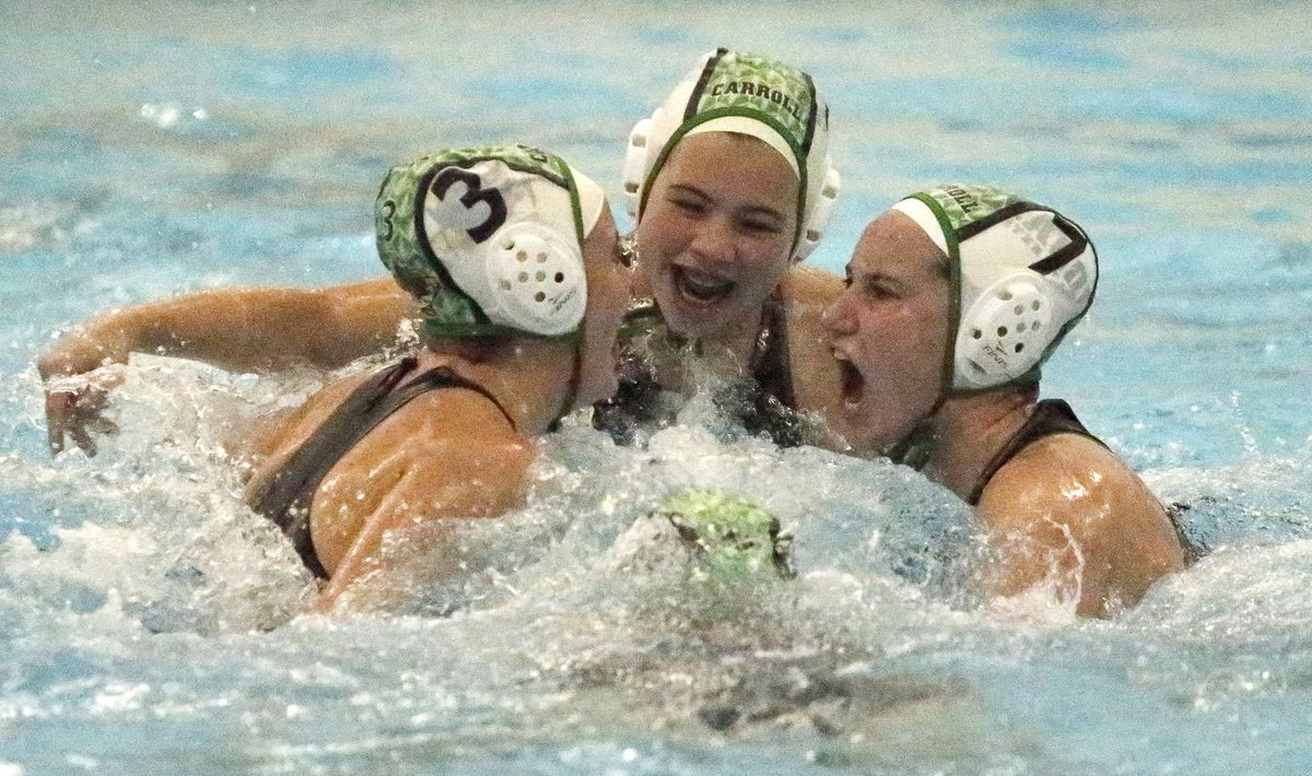 SportsDayHS's tweet photo. Southlake Carroll girls make first water polo UIL state tourney with win over Flower Mound 🤽‍♀️

Full story: https://t.co/H5ZgJBla0Z ✍️
Photos: https://t.co/Puw3SjnBoC 📸

#UILWaterPolo https://t.co/FZk8kX7Bfy