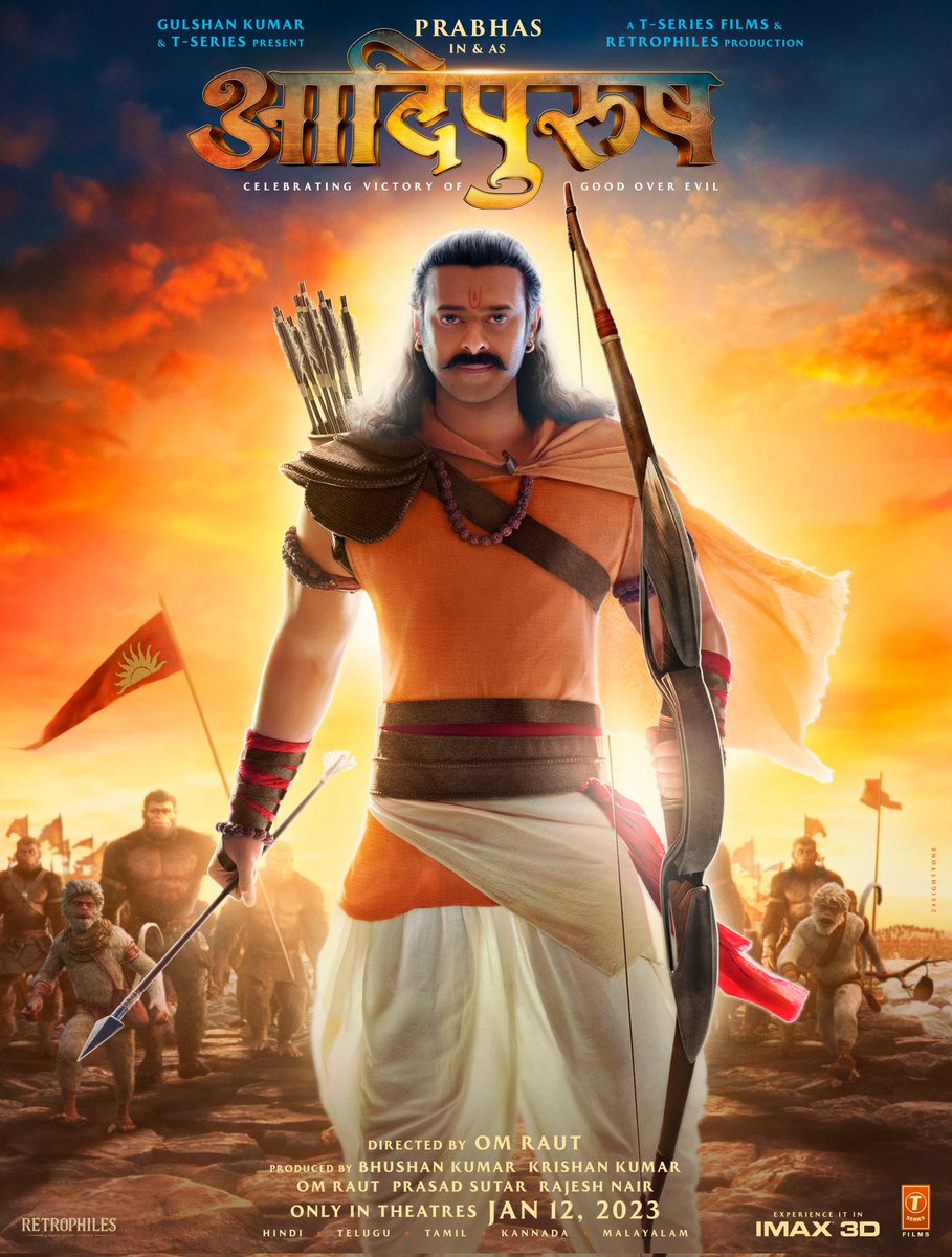 omraut's tweet photo. मिळवूनी वानरसेना राजा राम प्रगटला.

Maryada Purushottam Prabhu Shree Ram. 🙏

#Adipurush releases IN THEATRES on January 12, 2023 in IMAX &amp; 3D!

#Prabhas #SaifAliKhan @kritisanon @mesunnysingh #BhushanKumar #KrishanKumar @vfxwaala @rajeshnair06 #ShivChanana @manojmuntashir https://t.co/DDIBKFyr0C