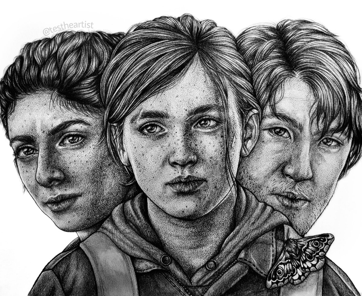 Testheartist's tweet photo. @JuliaMetzgerArt Hi I'm Tessa 😊 - I'm from the UK 🇬🇧

My drawing's are hyper-realistic &amp; also use the technique stippling for the detail of the skin, here's some of my works below; https://t.co/ALzjsdupBh