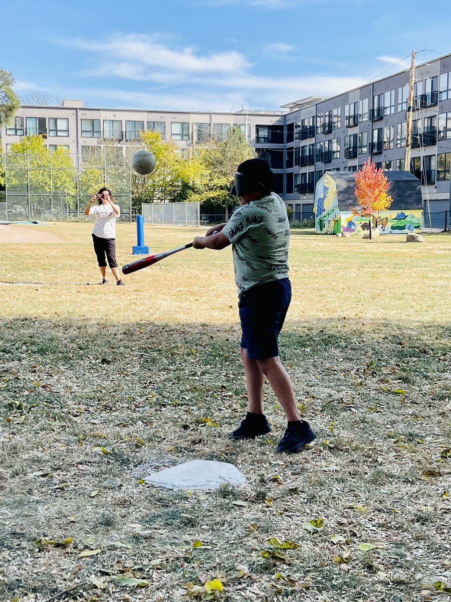 TeachVedder's tweet photo. Great time out with @AkersGroup, @SOIndiana, @ErniePyle90 @FRiveraAP and @IPSFarrington61 @missc_learnlead playing beep ball with coach @thunder_23book of @thunderbeepball! #TeamIPS #ThisisUSS @lpr63001 @DrWarrenMorgan @AleesiaLJohnson @IPSAthletics https://t.co/040awkVQvg