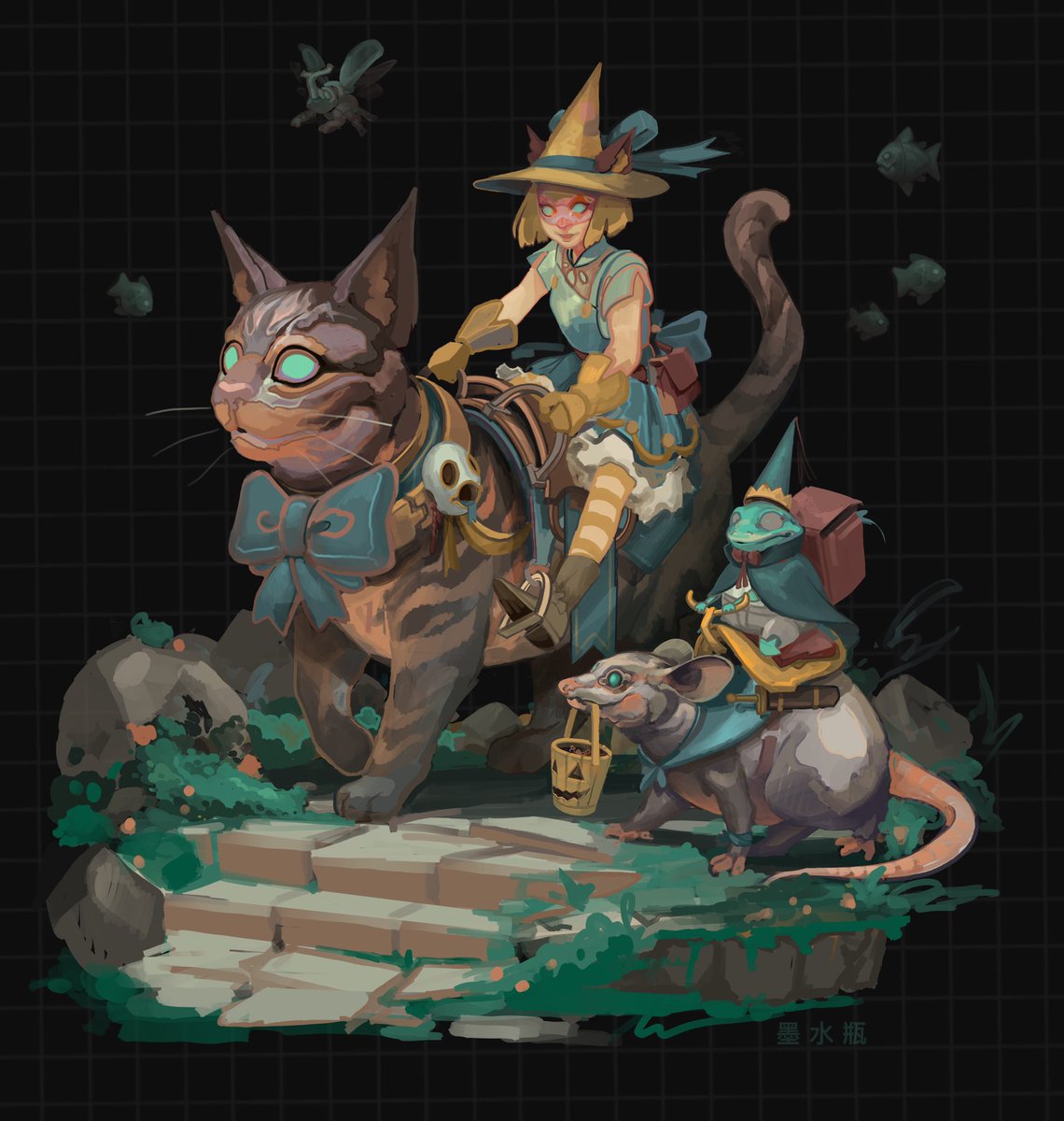 Inkwell_ILLust's tweet photo. Fiendish Familiar 🐈‍⬛✨🐸 https://t.co/ks1ILDzsw9