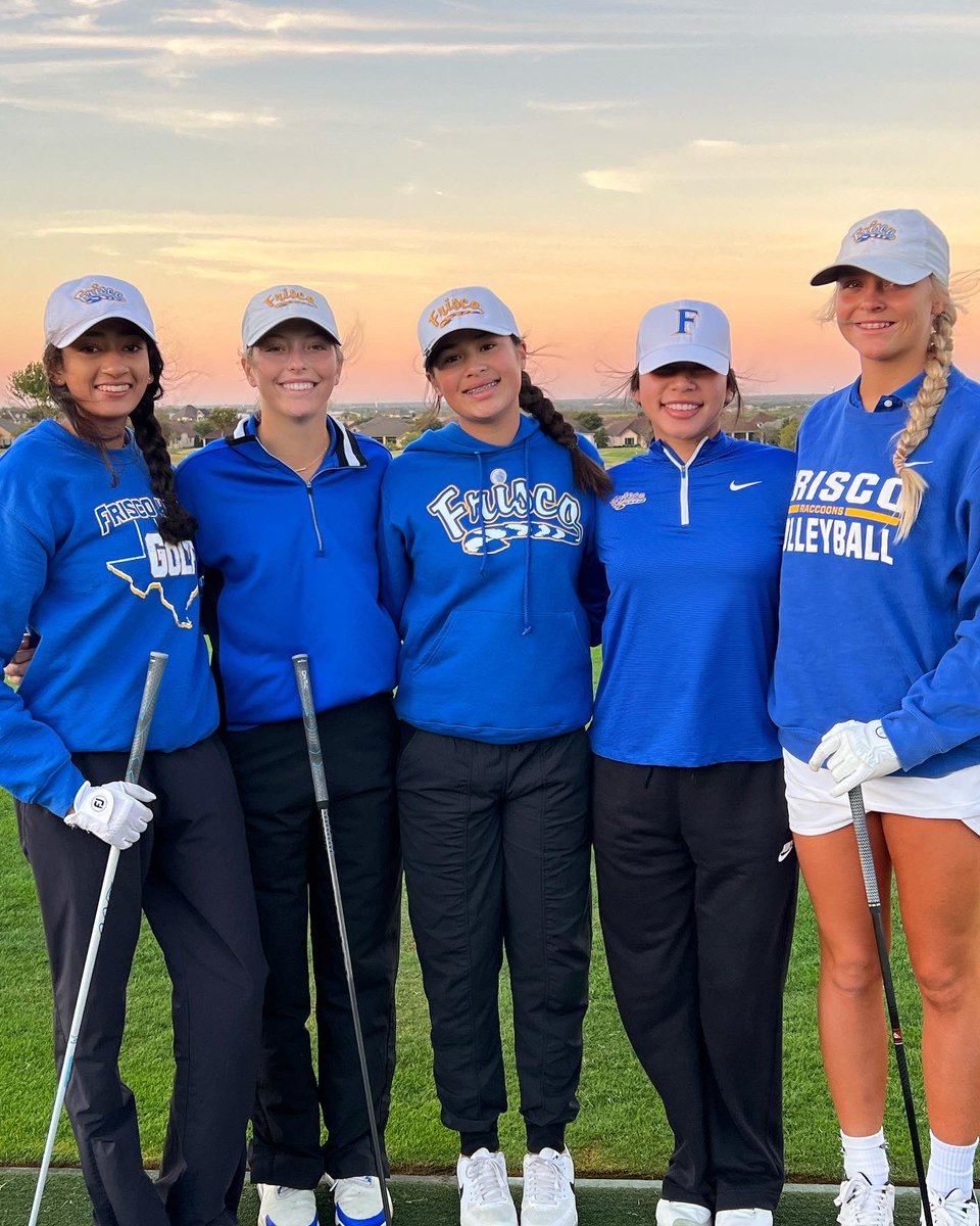 FriscoGolf's tweet photo. Great job lady raccoons on tournament day 2! Congrats to Queenie our FIRST place champion at The Robson Ranch tourney!  Queenie shot 70-74 to finish even.  Thanks to gracious host Argyle High. Way to go!
#friscogolf #raccoongolf #golf #tournamentday2 #firstplace #greatwork https://t.co/ojoqYj8JUi