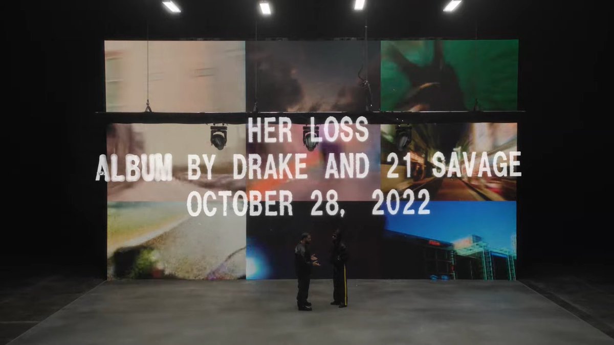 Genius's tweet photo. drake and 21 savage are dropping a collab album this friday 🦉🗡🔥 #HERLOSS https://t.co/CcozkEihDG