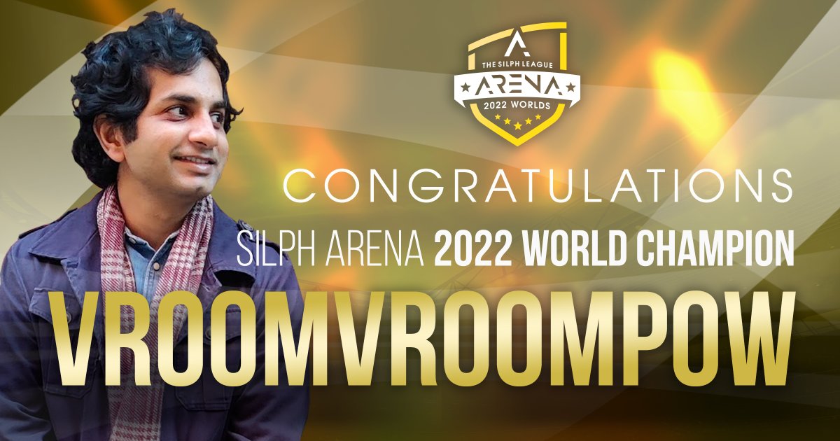 SilphGG's tweet photo. Congratulations to @VroomVroomPow_, the Silph Arena World Champion! https://t.co/nopdKsZgZj