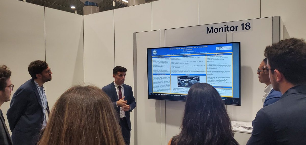 TrentDEmerick's tweet photo. Excellent presentation on anosmia from COVID and stellate ganglion block by @BreaParrilla at NOLA @ASALifeline @UPMCAnesRes https://t.co/Vd0Bx4kg8J