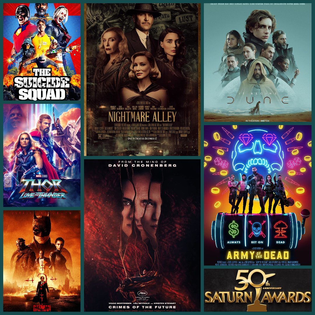 SaturnAwards's tweet photo. (2/4) The #SaturnAwards will be live streamed NEXT WEEK Oct. 25th, on @ElectricNow1!
Who do you think is winning Best Film Make-Up!?
#TheBatman- #MikeMarino, #NaomiDonne
#Dune- #DonaldMowat, #LoveLarson, #EvaVonBahr https://t.co/f41QwW0FB1