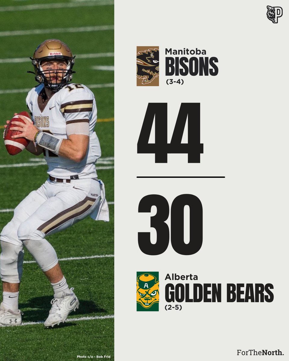 Toba beat Berta 

The Bisons keep their playoff hopes alive after taking down the Golden Bears 🦬 

#ForTheNorth | #USPORTS