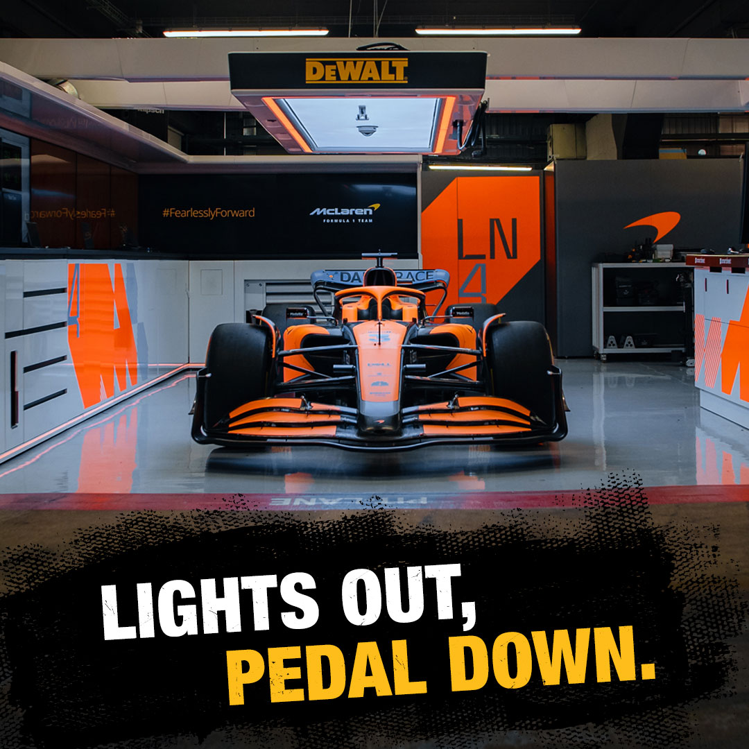 Soon, the tire blankets are coming off in Austin. Are you ready? @mclarenf1 #DEWALTTOUGH #TeamYellow #ToughTogether #PapayaArmy #McLaren #F1