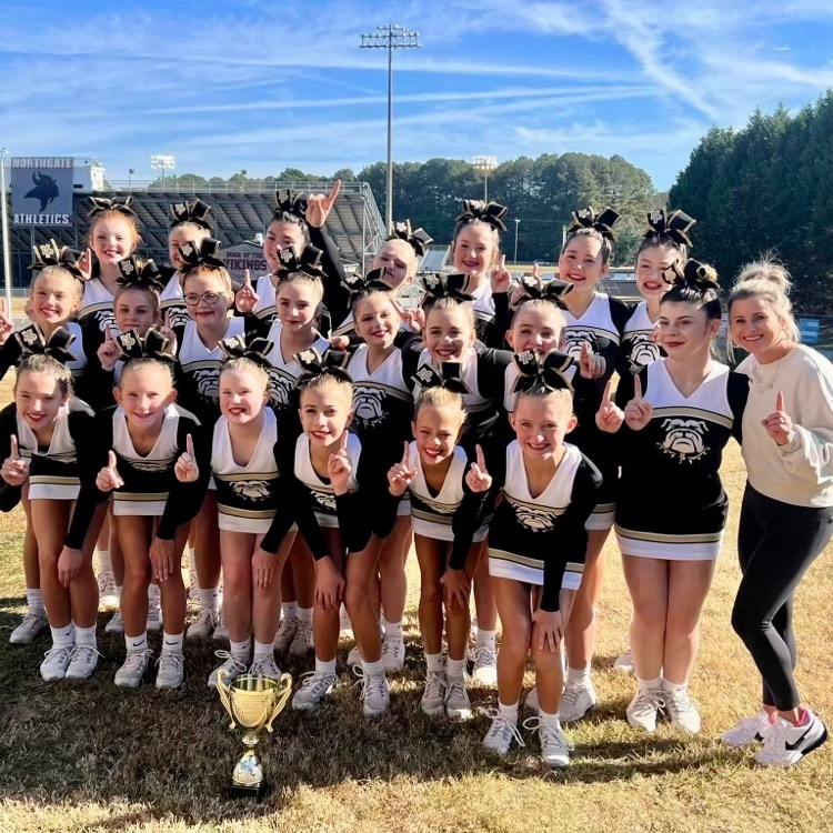 MCMS_Bulldogs's tweet photo. The results are in from our MCMS Cheerdawgs’ final competition - Hit a perfect routine and scored the highest of all the middle schools! Ending the season by bringing home another trophy! #mcmsbulldogs #competitioncheer #firstplace #morehardware https://t.co/bThNQmkL93