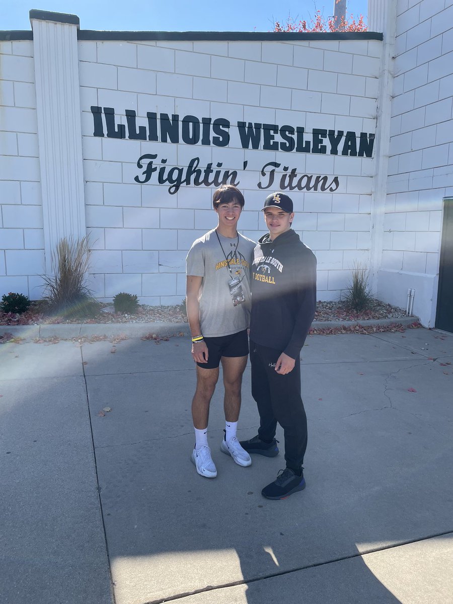 NFundator's tweet photo. Thank you for the game-day invite, had a great time at the game and checking out campus @IWUTitanFball. @HinsdaleSouthFB @DeepDishFB @CoachBigPete @PRZJordan @AlecMiller24 https://t.co/qQsk9qTnDg