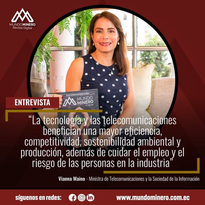 La minería es un área en constante evolución y que tiene en la tecnología una aliada.
 
En <a href="/mundomineroec/">Mundo Minero</a> analicé como las TIC aportan a la competitividad y sostenibilidad de este sector productivo, que tiene más participación de la mujer cada día.
 
➡️ bit.ly/3dQaPEN