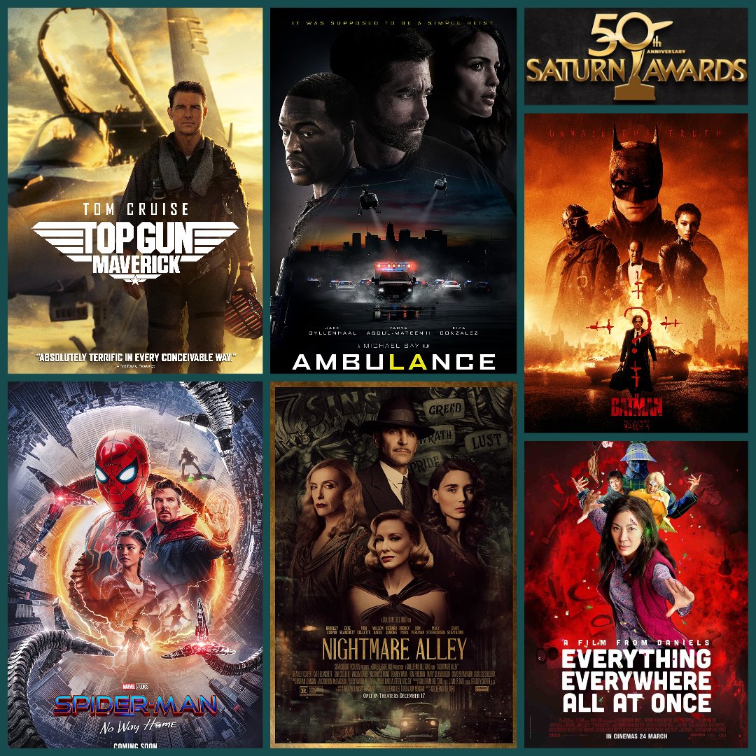 SaturnAwards's tweet photo. (2/3) The #SaturnAwards will be live streamed NEXT WEEK Oct. 25th, on @ElectricNow1!
Who do you think is winning Best Film Editing!?

#TheBatman- #WilliamHoy, #TylerNelson

#NightmareAlley- #CamMcLauchin https://t.co/yktgsBecW0