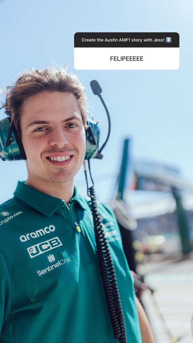 DrugovichBrazil's tweet photo. FOTO | 22.10.22 - Felipe Drugovich via Stories do Instagram da Aston Martin Formula 1 Team. 
🔗https://t.co/REiwcOad9S 

#FelipeDrugovich #FDBR #USGP https://t.co/Eu16yzP5Mu