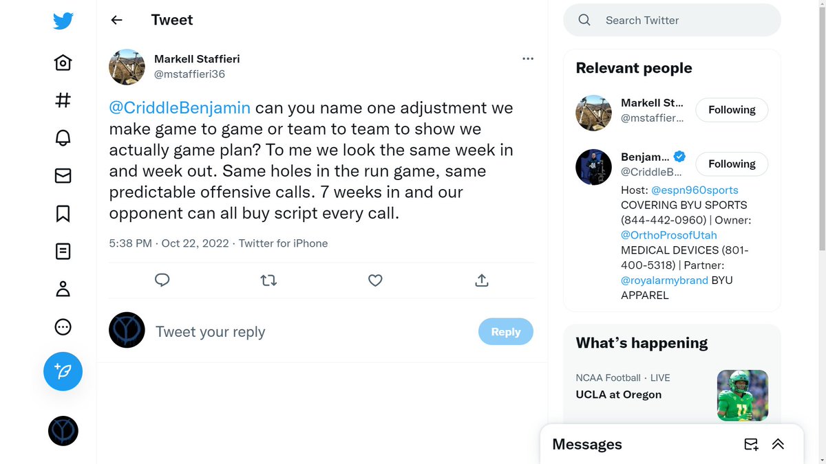 MVHS_Dynasty's tweet photo. Straight into my veins.
These aren't perpetually negative couch coaches. These are alumni.
I want the tweeps that ran #Tuiaki or #Lamb cover screens to tell these guys they have no idea what they're talking about, or to shut-up and fan.
#BYUFOOTBALL #FixBYUDefense #BYU https://t.co/qAxOOax63E