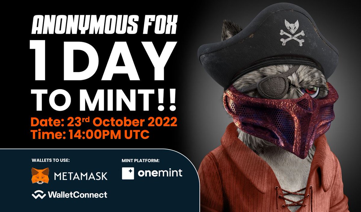 AnonymousFoxNFT's tweet photo. 🚨W/L UPDATE🚨

At the growth rate we've been seeing this week we should run out of #whitelist spots for the #ethnft drop by the morning so get whitelisting now to secure your chance to mint! Those who joined, thank you! We love you ❤️ PEACE, #AF🦊 

https://t.co/2Jtwn2jXyB https://t.co/UPQweFTWSS