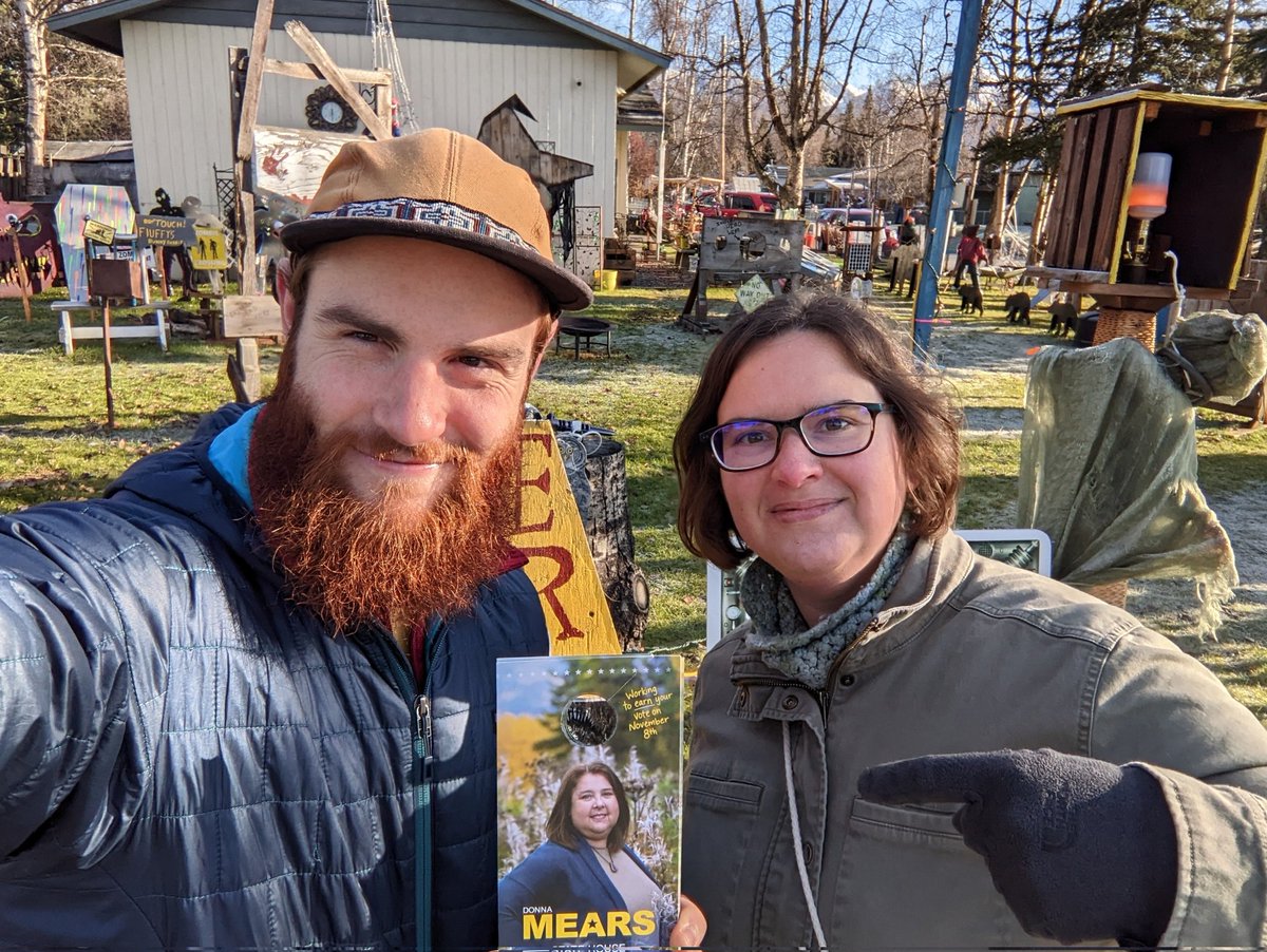 Out on a beautiful sunny Saturday getting out the East Anchorage vote for Donna <a href="/MearsForAlaska/">Donna Mears</a>! Stopped by the legendary Halloween house!