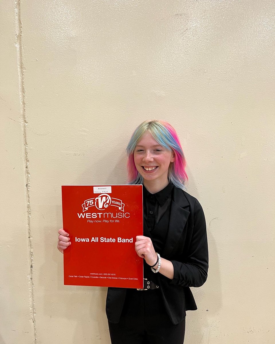 WintersetBands's tweet photo. Congrats to the following students on their acceptance into the prestigious Iowa All-State Band or Orchestra:

Alex Hoenig - Oboe (Orchestra)
Kael Blanchard - 1st Trumpet (Orchestra)
Gracie Cole - 2nd Clarinet (Band)
Ashley Alford - 3rd Clarinet (Band) https://t.co/a7OP59xpYn