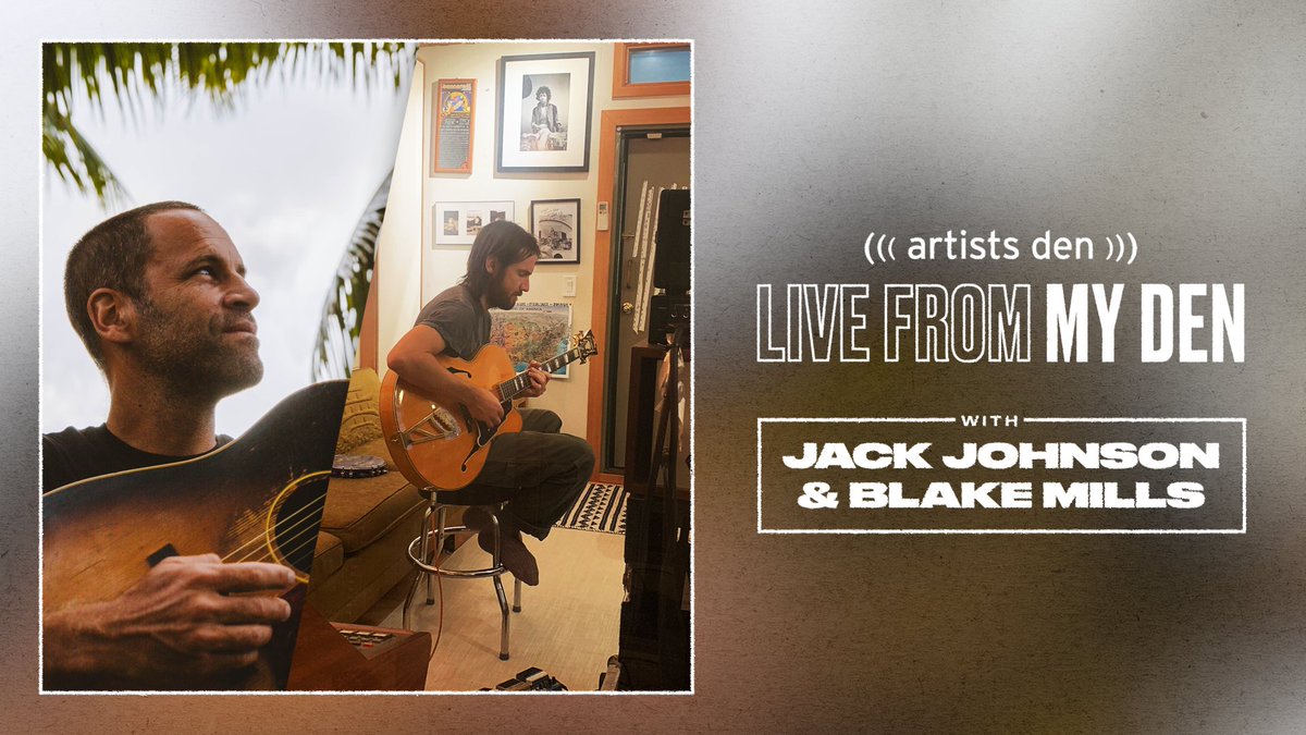 Excited to announce that singer-songwriter <a href="/jackjohnson/">Jack Johnson</a> and producer <a href="/_blakemills/">Blake Mills</a> are joining the lineup for the fourth season of #LivefromMyDen! Have a question for them? Reply to this tweet and wait for a DM from us for a chance to be featured in the episode!