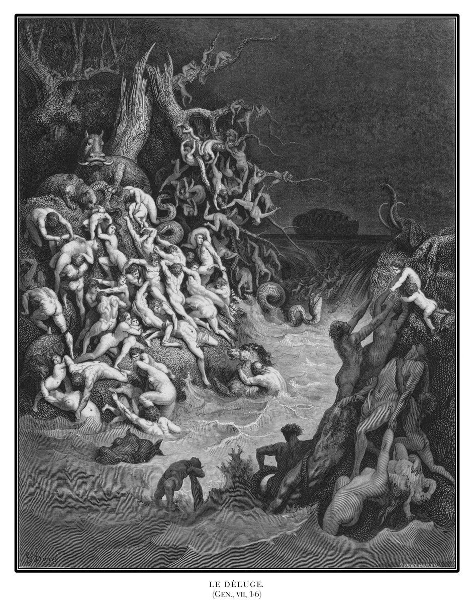 Gustave Doré. The Great Flood. Illustration for The Holy Bible. 1877.