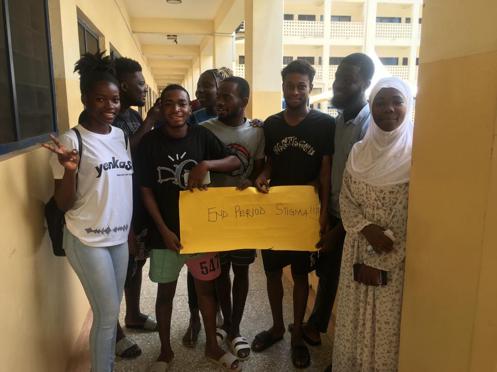 TheoKing1first's tweet photo. Today YAM CAPE COAST Branch had a successful outreach in Supernuation Hall. And was all about #End Period Stigma Campaign # End Period Poverty. Students were referred to PPAG Cape Coast facility for services and the YENKASA call line was given out along with fliers. https://t.co/JlksEOUlhw