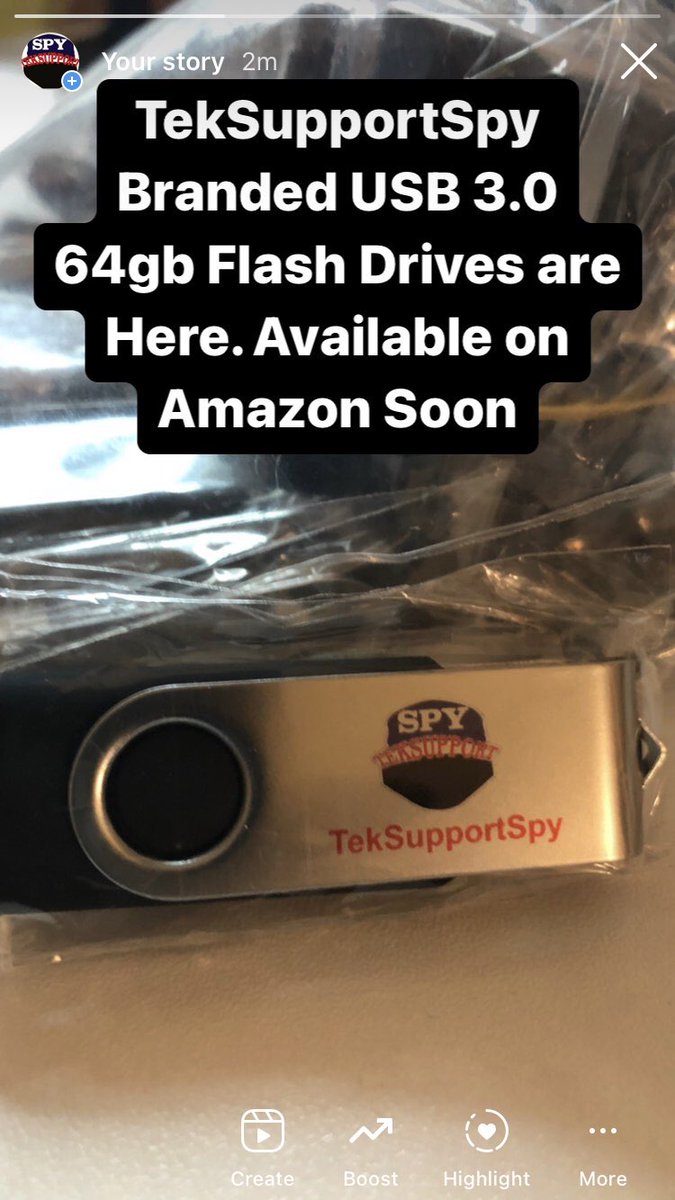 TekSupportSpy's tweet photo. TekSupportSpy branded USB drives have arrived. Available on Amazon soon. @amazon @TekSupportSpy #amazon @BulkMemoryCards #usbflashdrive #TekSupportSpy https://t.co/PqkzhpicLE