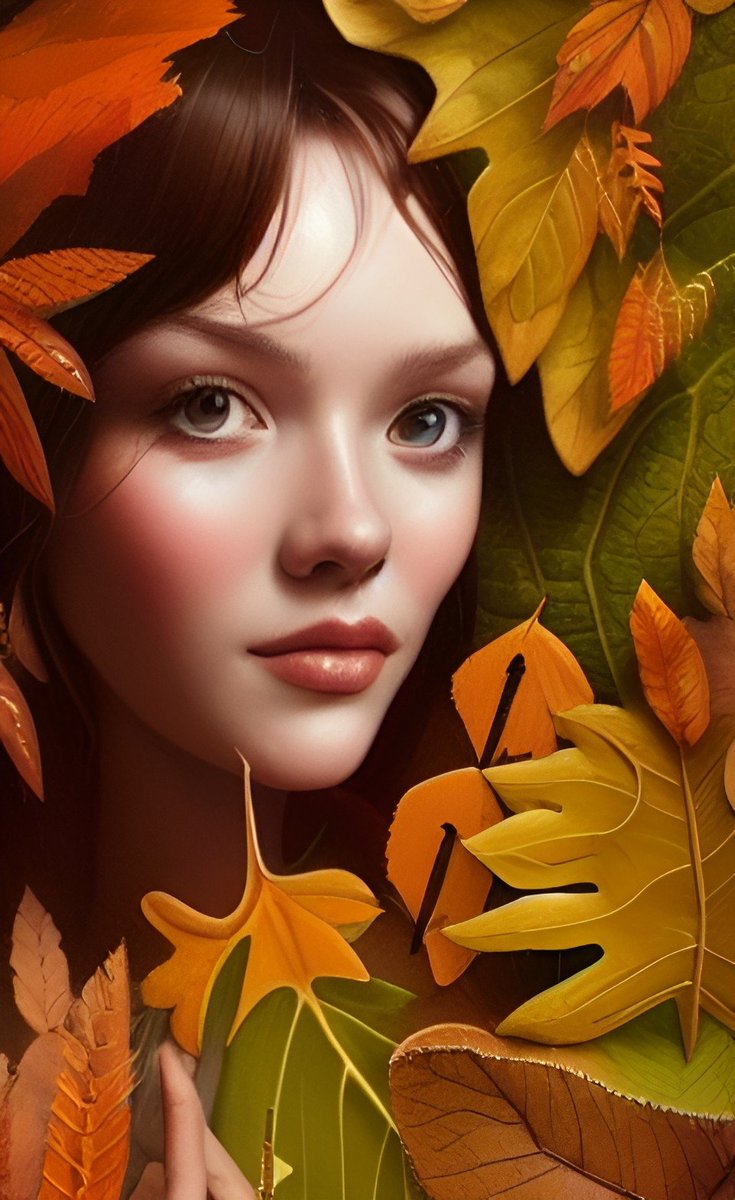 echohotel49's tweet photo. goddess of the autumn forest, woman made of leaves, autumnal, leaves, luminescent, photorealistic, ultra-detailed, intricate details, cute, natalia theli, delibor garic, Kevin sloan, artstation @WOMBO #dreamai https://t.co/IcRCq5Gxly