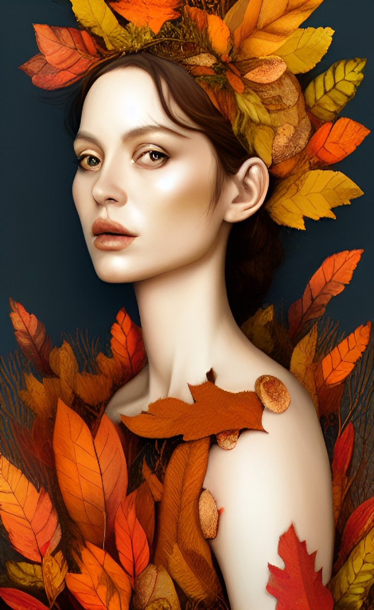 echohotel49's tweet photo. goddess of the autumn forest, woman made of leaves, autumnal, leaves, luminescent, photorealistic, ultra-detailed, intricate details, cute, natalia theli, delibor garic, Kevin sloan, artstation @WOMBO #dreamai https://t.co/IcRCq5Gxly