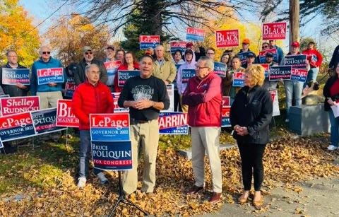 MESenateGOP's tweet photo. Senator Brad Farrin &amp; Senator Russell Black today fought for Maine jobs in Skowhegan.

Right now the Shawmut Dam and Sappi mill are under threat and the closure of the mill would be devastating.

Thanks to Senators Black and Farrin for fighting for their communities! #mepolitics https://t.co/ee3BrgXJjK