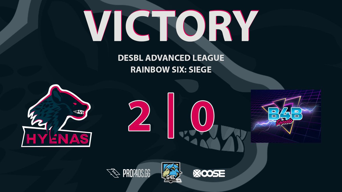 HyenasUnity's tweet image. Ergebnis des letzten Spieltages der @DeSBLR6 Advanced League B:

Das R6 Main Team bekommt einen Free Win durch Nichtantreten von GAMMA ESports (B4B) und beendet somit die Liga auf dem 1. Platz!

GGWP an alle Spieler!💜💙

#HYU #HyenasUnity #R6 #eSports #DeSBLR6 #Hyenas
