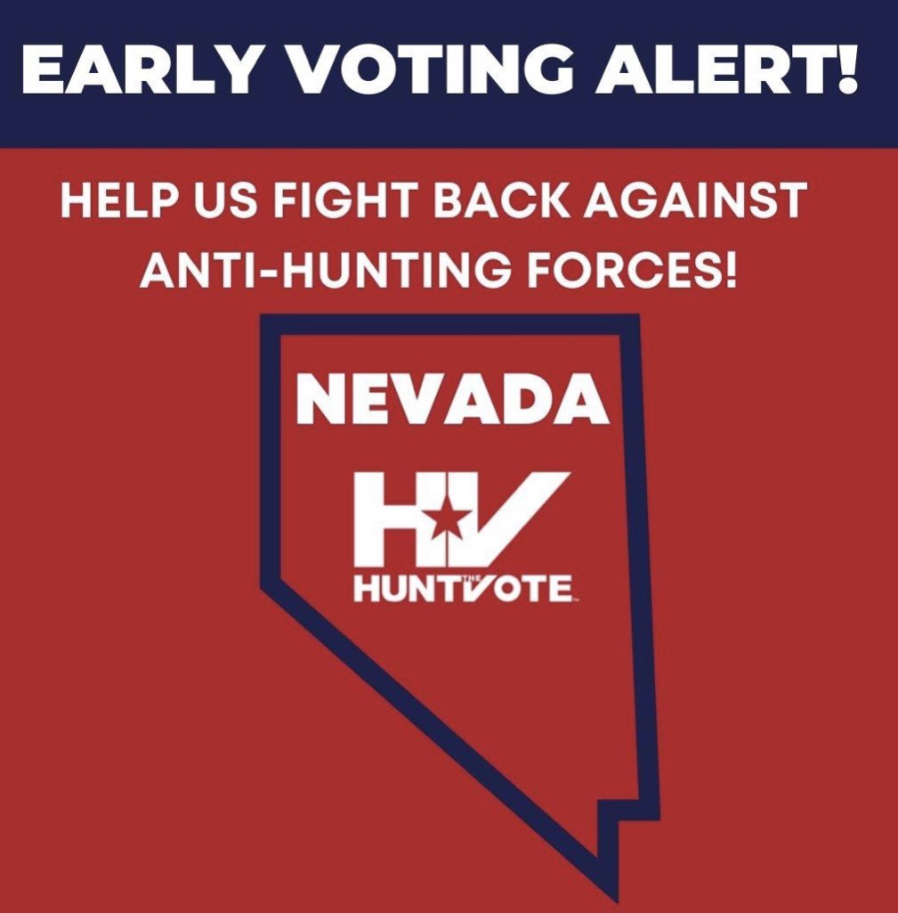 HuntTheVote's tweet photo. Early voting begins TODAY in Nevada. Get ready to vote and have a plan for when you go to the polls! Make sure to check out your state information before you go vote!
 Nevada info: https://t.co/OCiDIMe3Lo https://t.co/oqZLu7ml2d