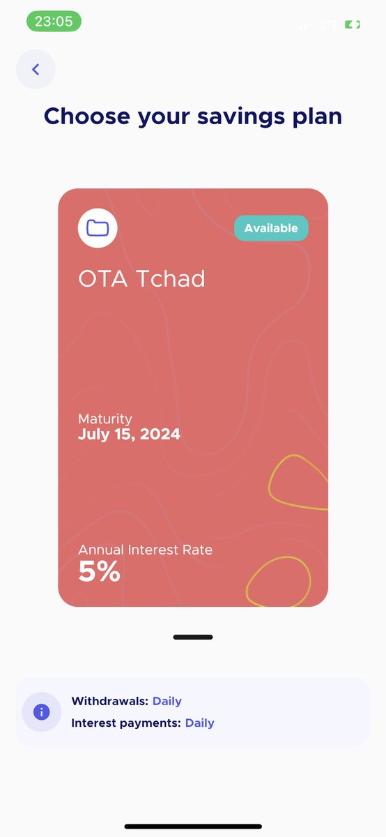 Aujourd’hui j’ai acheté des Bonds de trésor Tchadien via <a href="/EjaraApp/">Ejara 💙</a> 
Quand c’est bon il faut partager 🤩 <a href="/chakaneld/">Nelly Chatue Diop</a> chapeau 🎩 l’expérience est tout simplement superbe 😻 Keep building 🚀 
Tout simplement le meilleur compte d’épargne du moment