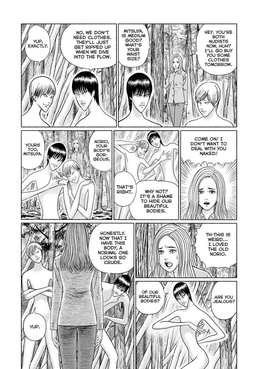 The Spirit Flow of Aokigahara is an instant junji ito classic IMO bcuz it's mostly about a woman who's uncomfortable with the fact that her boyfriend is turning into the smoothest slipperiest most fuckable twink alive 