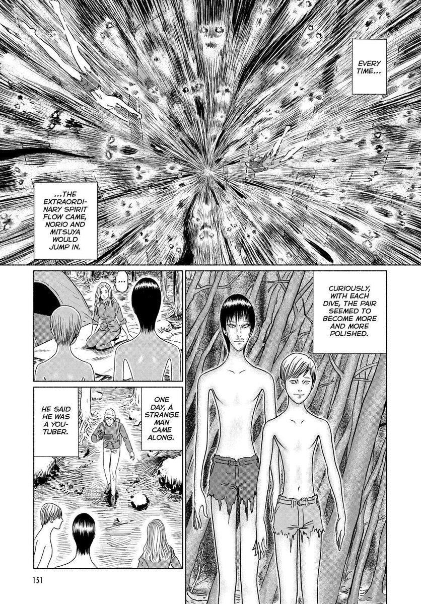 The Spirit Flow of Aokigahara is an instant junji ito classic IMO bcuz it's mostly about a woman who's uncomfortable with the fact that her boyfriend is turning into the smoothest slipperiest most fuckable twink alive 