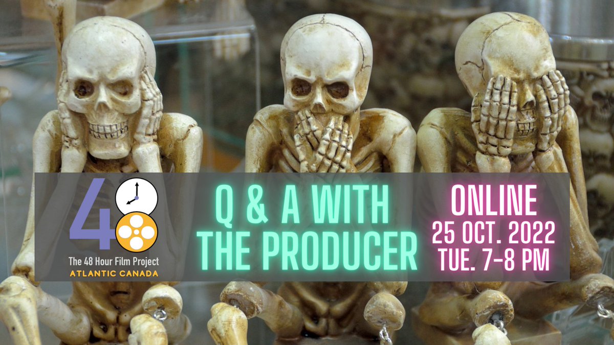 ac48hfp's tweet photo. Online Q &amp; A with the Producer of Atlantic Canada 48 Hour Film Project, 7th edition kicking off on Oct. 28-30, 2022, and Premiere and Awards at Digby Pines Resort on Nov. 12, 2022 Join online here https://t.co/j2iHCF5Wx0 and register your team https://t.co/L5ob39rCWL https://t.co/a96Nosfnqw