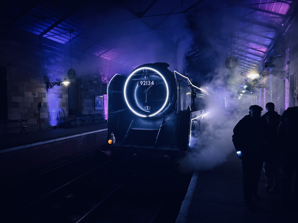 Tomsimm56000175's tweet photo. What a lovely evening with the @nymr we’re not professional photographers at all but I think me and @jodiepaige96 did a good job #lightspectacular our little boy loved every second https://t.co/h9q35AJm5Q