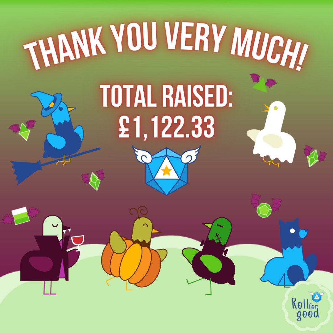 rollforgood's tweet photo. Everybirdy, we're so immensely grateful. As of this post, we've raised funds in the amount of £1,122.33 in aid of @Mermaids_Gender
Thank you, from the bottom of our hearts
The @tiltify link is open for 1 more week https://t.co/86eFnl0vcm #rollforgood https://t.co/JBxw3435to