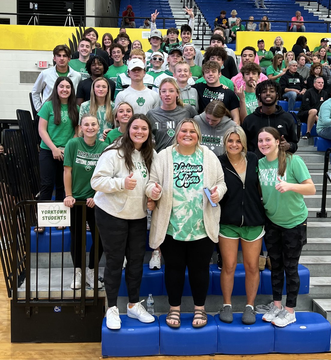 YVBTigers's tweet photo. Student section bringing it tonight!! @YHSAthletics https://t.co/VH5DzOcexz