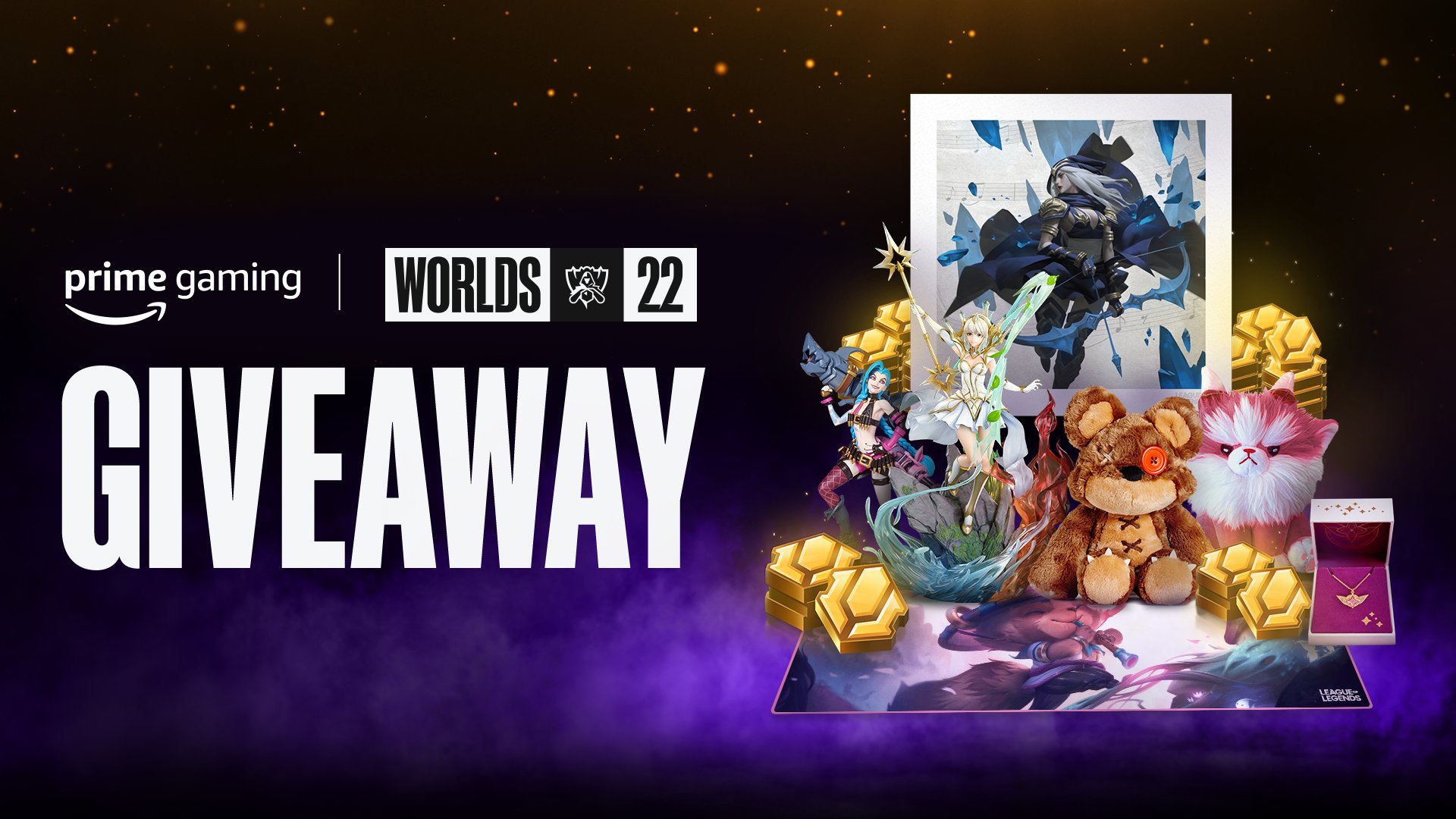 Prime Gaming - Enjoying LOL Esports #Worlds2022? We are! ICYMI you can  enter for a chance to win all the goodies below AND ✨ 350,000 RP ✨! Yes,  that many 0s! Head