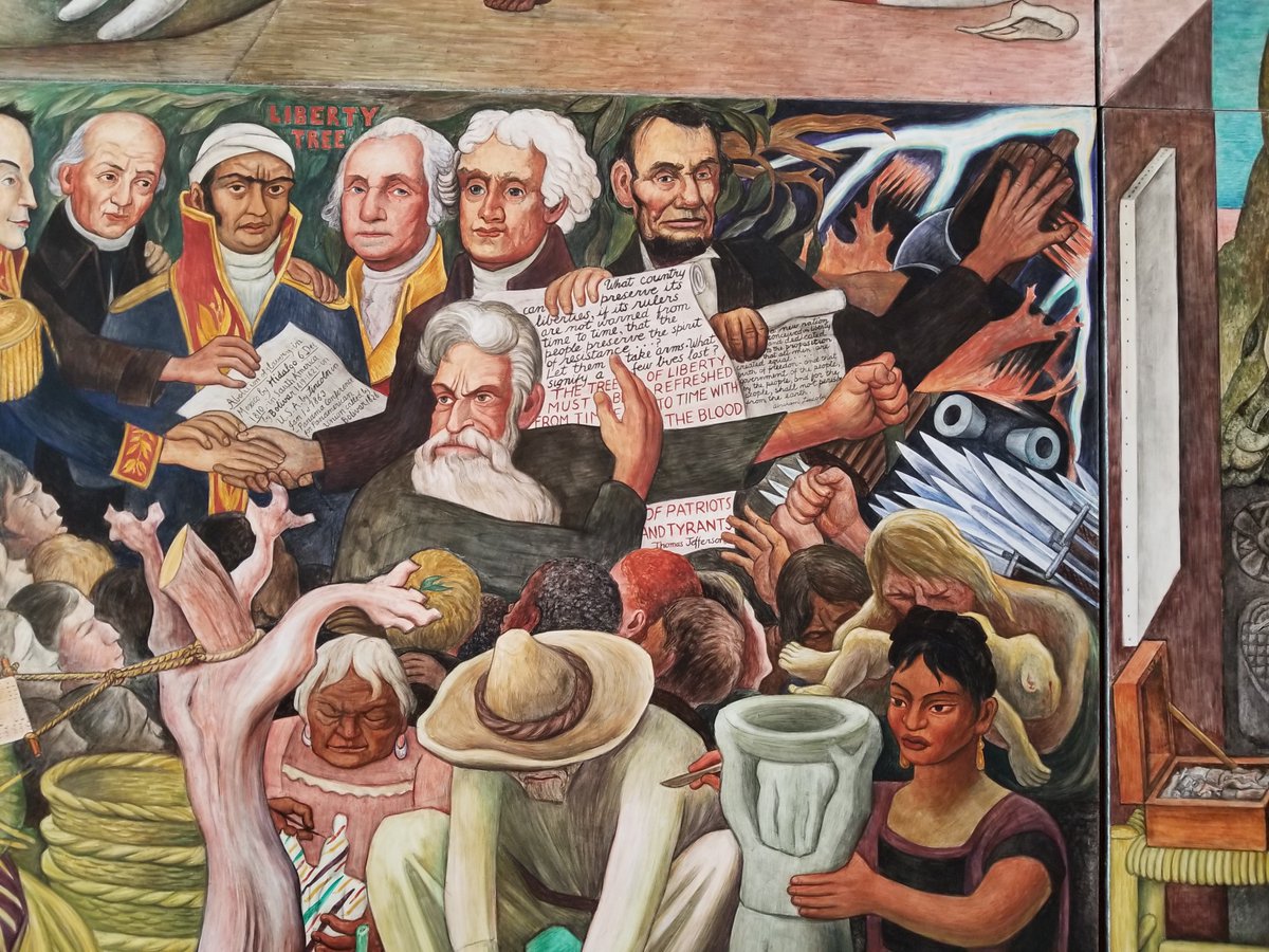 SteamHF's tweet image. Photo taken at San Francisco Museum of Modern art. Didn't know that John Brown made it into Diego Rivera's work! 1940 "The Marriage of the Artistic Expression of the North and of the South on This Continent" #historyart #harpersferry #johnbrown