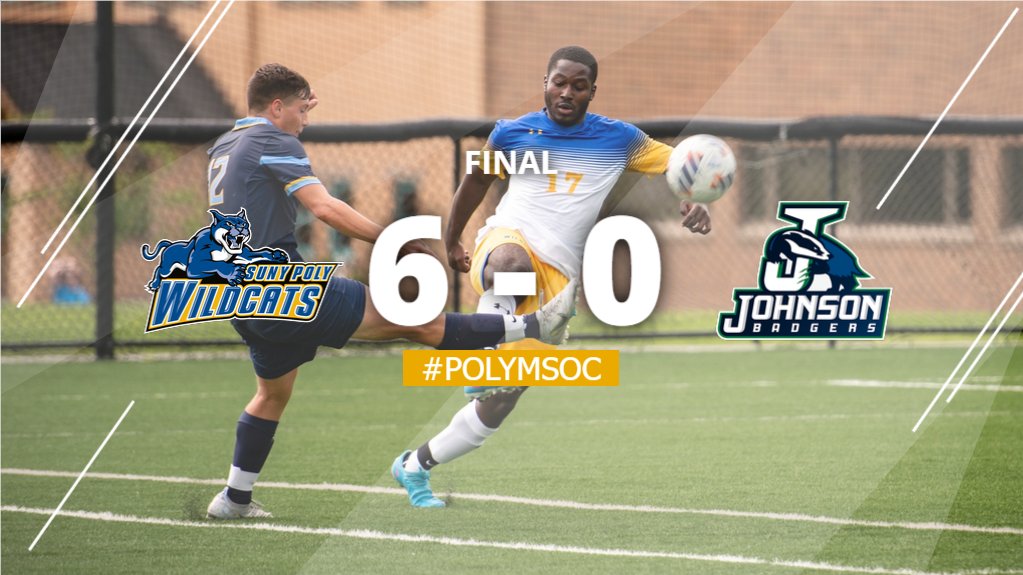 PolyWildcats's tweet photo. #PolyMSOC earns a 6-0 win over NVU Johnson to finish their West Division schedule with a perfect 5-0 record.
Six different Wildcats scored in the win on #SeniorDay.
#d3soc https://t.co/DkeniszGUK