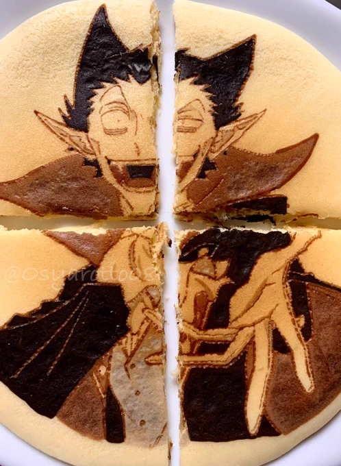 スローペースでパンケーキアート焼いて食べます!!! #イラストを4枚貼ると秋風に乗って絵柄を好いてくれる人の元へ届くらしい 