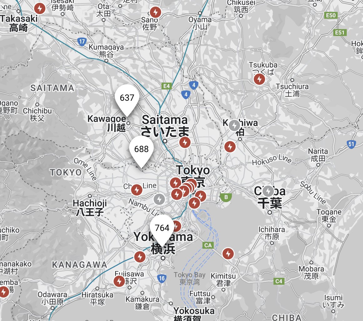 ZaqYHSrWG4strdT's tweet photo. スーパーチャージャーの投票促進運動!
米国(カルフォルニア)
韓国(ソウル)
台湾
日本(関東)
のSC設置MAPの比較(大体同じ縮尺)
あなたの1票が明日の快適性を担保します。
日本中のテスラ乗りの皆様ナイスな1票を!
https://t.co/ycHVR4gWPQ
#tesla #superchager https://t.co/BddDGnFjYX