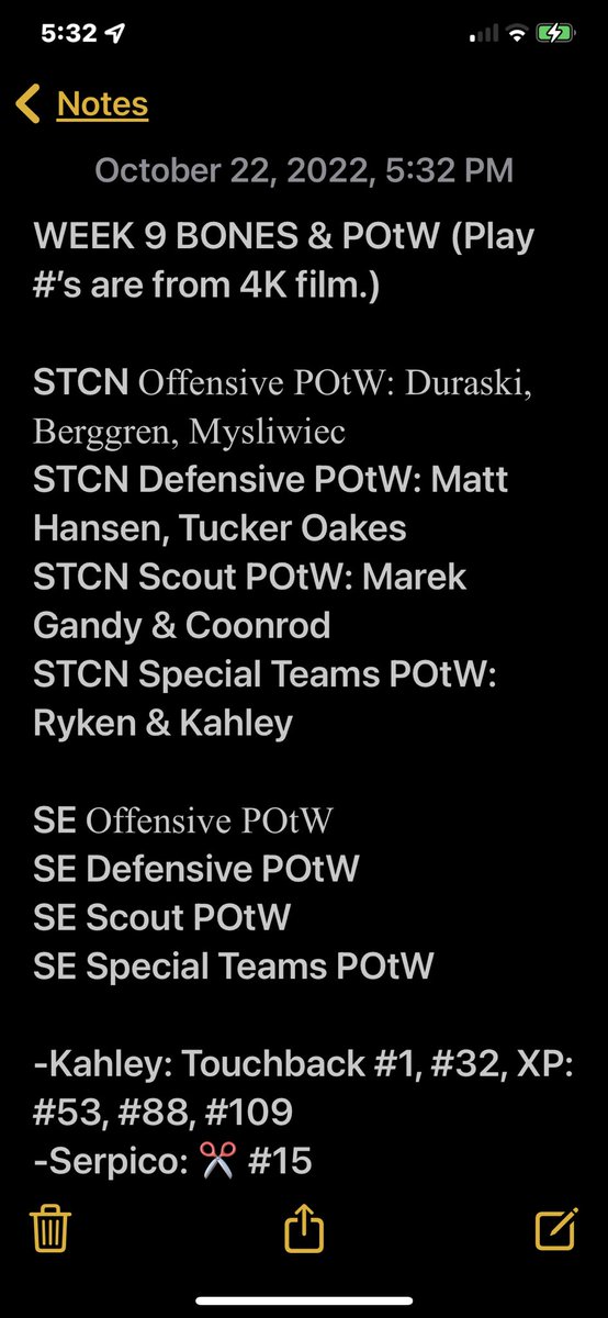CoachKolowski's tweet photo. Week 9 Bone Patrol: @TLacasse06 @NathanWhitwell @jkahley11 @luke_steve27 @Rjbohrr @Rjbohrr @JackDuraski #12family34team https://t.co/8j6GVtLBG3