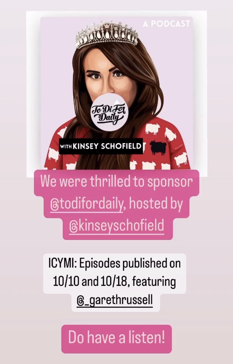 So honored to sponsor these episodes of @todifordaily hosted by the incomparable @kinseyschofield, featuring the brilliant @garethrussell1. Please subscribe and listen!