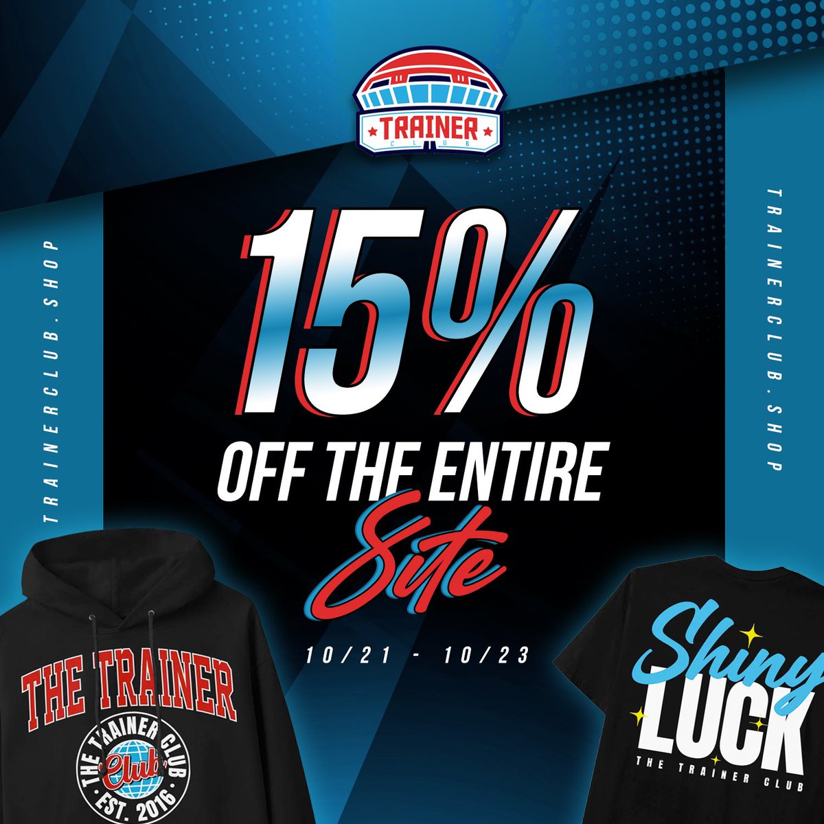 thetrainerclubb's tweet photo. π± 15% OFF of ALL MERCH this weekend only! π°
Plus the brand new Glow in the Dark Design! π» π
https://t.co/tKSlMzwKqP
#merch #ttc #thetrainerclub https://t.co/yPp7FT32j8