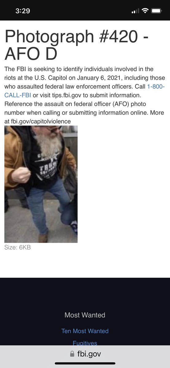 #happy because he is picture 420 on FBI #insurrectionist list.